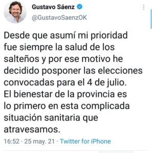 SAENZ ELECCIONES
